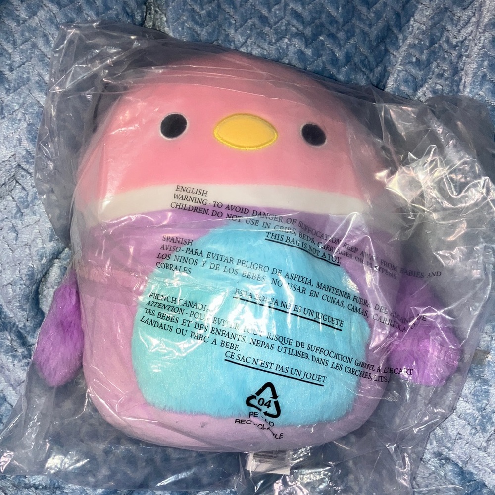 Squishmallow Lilibet Pink and Purple Plush Duck Toy